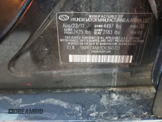 2012 Hyundai Sonata SE with VIN 5NPEC4AB3CH360701, listed as a Copart auction lot 87855345 with 203,798 mi miles and Non Repairable. Bid and sale history available at carsss.com. Image 12.