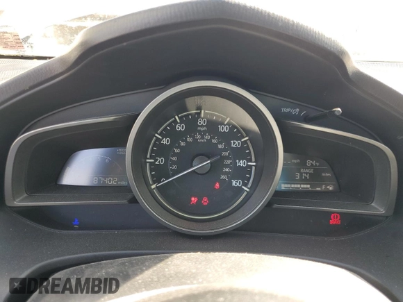 2017 Mazda 3 Sport with VIN 3MZBN1K76HM107389, listed as a Copart auction lot 53777005 with 87,402 mi miles and Salvage Title. Bid and sale history available at DreamBid. Image 9.