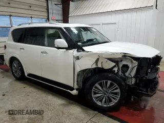 2024 Infiniti QX80 LUXE with VIN JN8AZ2AE3R9327778, listed as a Copart auction lot 81587594 with 27,602 mi miles and Non Repairable. Bid and sale history available at carsss.com. Image 4.