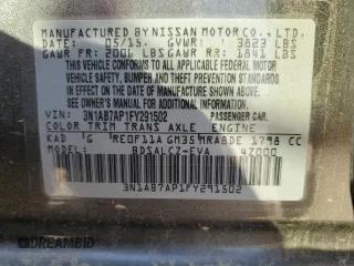 2015 Nissan Sentra S with VIN 3N1AB7AP1FY291502, listed as a Copart auction lot 49325495 with 168,430 mi miles and Clean Title. Bid and sale history available at carsss.com. Image 14.