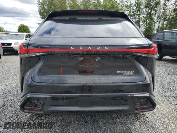 2023 Lexus RX 500h F Sport Performance with VIN 2T2BCMEA4PC005237, listed as a Copart auction lot 57678455 with Not provided miles and Salvage title. Bid and sale history available at DreamBid. Image 6.