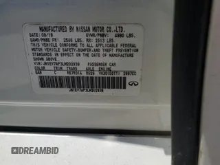 2020 Infiniti Q50 Luxe z VIN JN1EV7AP3LM202939, wystawiony jako Copart lot #57025175 z przebiegiem Nie podano mil oraz Szkoda całkowita • Salvage title. Historia ofert i sprzedaży dostępna na DreamBid. Obrazek 12.