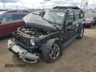 2022 Jeep Wrangler Unlimited Sahara Altitude with VIN 1C4HJXEG0NW241043, listed as a Copart auction lot 75556664 with Not provided miles and Salvage title. Bid and sale history available at DreamBid. Image 1.
