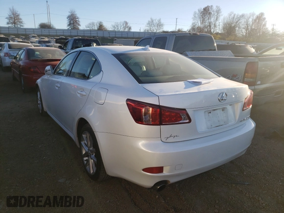 2012 Lexus IS 250 with VIN JTHCF5C29C5056384, listed as a Copart auction lot 58267200 with 104,854 mi miles and Salvage Title. Bid and sale history available at DreamBid. Image 3.