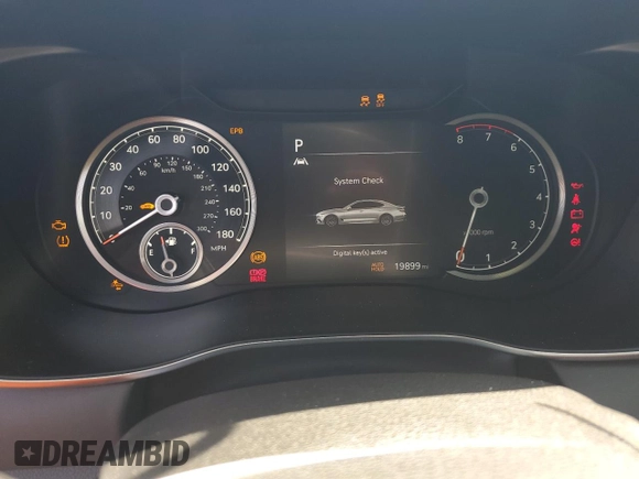 2023 Genesis G70 3.3T with VIN KMTG54TE3PU117672, listed as a Copart auction lot 63418684 with 19,899 mi miles and Salvage Title. Bid and sale history available at carsss.com. Image 9.
