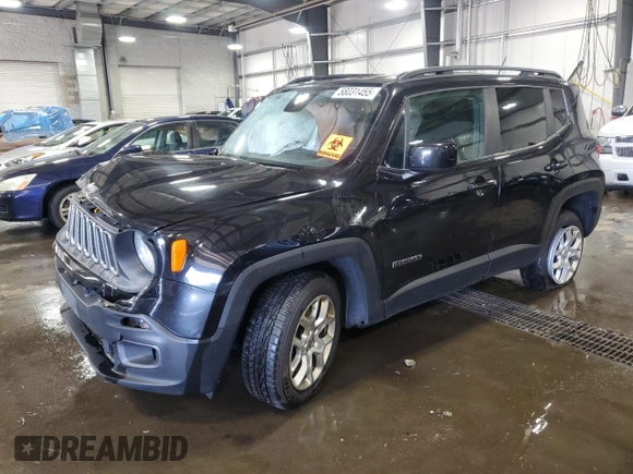 2017 Jeep Renegade Altitude with VIN ZACCJBBB5HPE62774, listed as a Copart auction lot 58031455 with 118,280 mi miles and Salvage title. Bid and sale history available at DreamBid. Image 1.