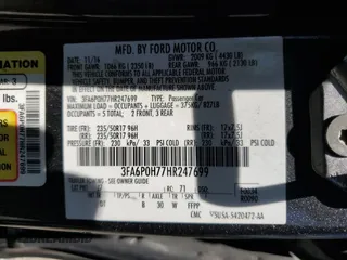2017 Ford Fusion SE with VIN 3FA6P0H77HR247699, listed as a Copart auction lot 63482525 with 129,736 mi miles and Clean title. Bid and sale history available at DreamBid. Image 12.