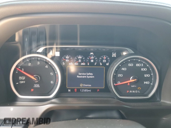 2021 Chevrolet Silverado 1500 LTZ with VIN 3GCUYGET9MG373240, listed as a Copart auction lot 75931194 with 12,585 mi miles and Salvage Title. Bid and sale history available at DreamBid. Image 9.