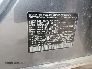 2024 Volkswagen Atlas SEL Premium R-Line with VIN 1V2FR2CA1RC520945, listed as a Copart auction lot 44778565 with 25,003 mi miles and Salvage title. Bid and sale history available at DreamBid. Image 13.
