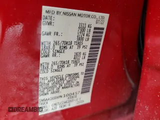 2023 Nissan Titan SV z VIN 1N6AA1EDXPN100457, wystawiony jako Copart lot #81621194 z przebiegiem 21 820 mil mil oraz Szkoda całkowita • Salvage title. Historia ofert i sprzedaży dostępna na DreamBid. Obrazek 13.