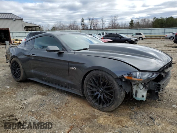 2019 Ford Mustang GT with VIN 1FA6P8CF5K5167812, listed as a Copart auction lot 47606065 with 49,386 mi miles and Salvage Title. Bid and sale history available at DreamBid. Image 4.