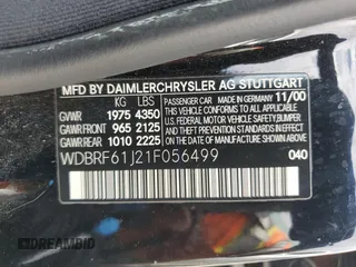 2001 Mercedes-Benz C 230/260/280/320 с VIN WDBRF61J21F056499, выставлен на аукционе Copart как лот 65673225 с пробегом 150 300 миль миль и Чистый • Clean title. История ставок и продаж доступна на DreamBid. Изображение 12.