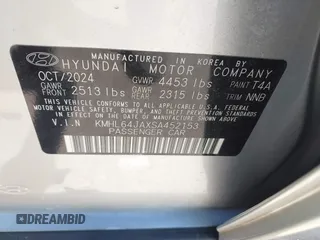 2025 Hyundai Sonata SEL z VIN KMHL64JAXSA452153, wystawiony jako IAAI lot #42481619 z przebiegiem 9 287 mil mil oraz . Historia ofert i sprzedaży dostępna na DreamBid. Obrazek 9.