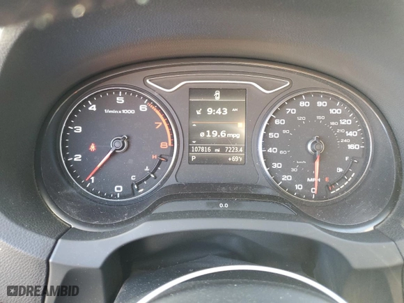 2015 Audi A3 2.0T Prestige with VIN WAUKFGFF5F1110912, listed as a Copart auction lot 76969594 with 107,816 mi miles and Salvage Title. Bid and sale history available at carsss.com. Image 9.