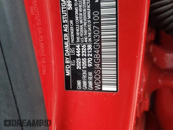 2016 Mercedes-Benz CLA 250 with VIN WDDSJ4GB4GN307100, listed as a Copart auction lot 38758044 with Not Provided miles and . Bid and sale history available at DreamBid. Image 12.
