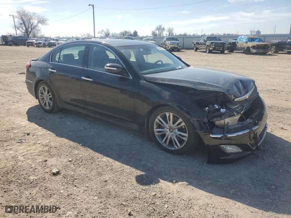2012 Hyundai Genesis 3.8L with VIN KMHGC4DD2CU192640, listed as a Copart auction lot 46691275 with 188,602 mi miles and Salvage Title. Bid and sale history available at carsss.com. Image 4.