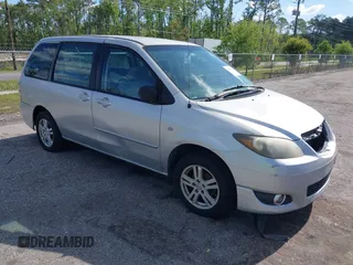 2005 Mazda MPV LX with VIN JM3LW28A850537234, listed as a IAAI auction lot 42048281 with 228,925 mi miles. Bid and sale history available at carsss.com. Image 1.
