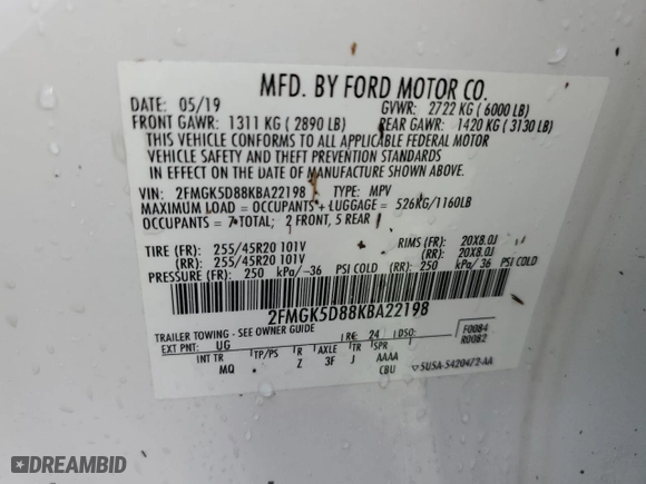 2019 Ford Flex Limited with VIN 2FMGK5D88KBA22198, listed as a Copart auction lot 74916364 with 0 mi miles and Non Repairable. Bid and sale history available at carsss.com. Image 14.