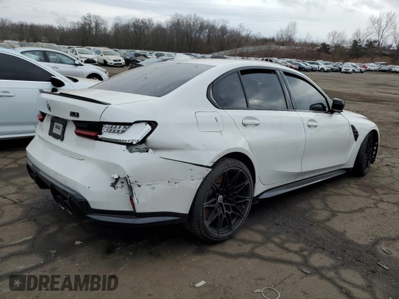2022 BMW M3 Competition xDrive z VIN WBS43AY08NFM90896, wystawiony jako Copart lot #88685375 z przebiegiem Nie podano mil oraz Szkoda całkowita • Salvage title. Historia ofert i sprzedaży dostępna na DreamBid. Obrazek 3.