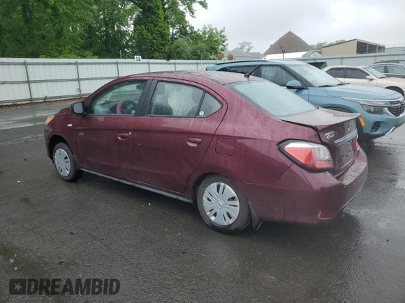 2024 Mitsubishi Mirage ES with VIN ML32FUFJXRHF09872, listed as a Copart auction lot 57054435 with 10,600 mi miles and Salvage title. Bid and sale history available at DreamBid. Image 2.