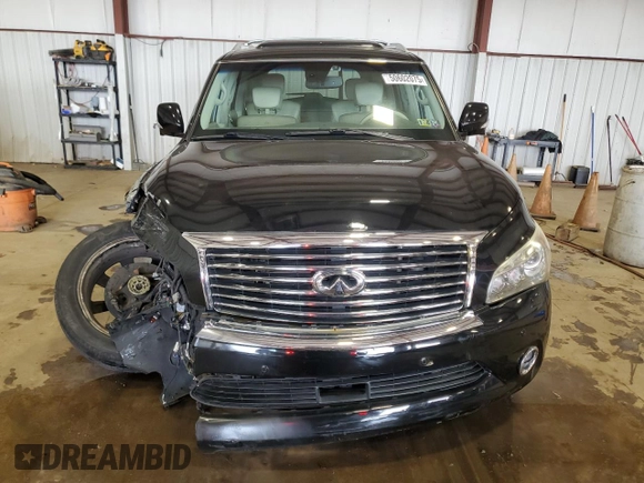 2013 Infiniti QX56 with VIN JN8AZ2NE7D9061006, listed as a Copart auction lot 50602075 with 0 mi miles and Salvage Title. Bid and sale history available at carsss.com. Image 5.