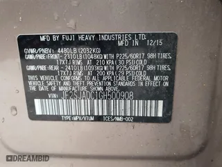 2016 Subaru Forester 2.5i Premium with VIN JF2SJADC1GH500908, listed as a IAAI auction lot 41662000 with 79,763 mi miles. Bid and sale history available at carsss.com. Image 9.