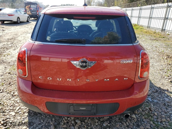 2013 MINI Cooper Countryman with VIN WMWZB3C50DWM09576, listed as a Copart auction lot 50203695 with 72,495 mi miles and Salvage Title. Bid and sale history available at carsss.com. Image 6.