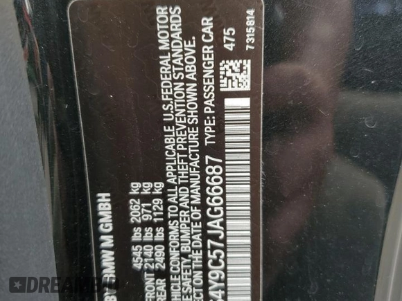 2018 BMW M4 with VIN WBS4Y9C57JAG66687, listed as a Copart auction lot 59283414 with 86,029 mi miles and Salvage Title. Bid and sale history available at carsss.com. Image 12.