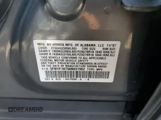 2008 Honda Pilot EX-L z VIN 5FNYF18758B031962, wystawiony jako Copart lot #69118424 z przebiegiem 168 215 mil mil oraz Szkoda całkowita • Salvage title. Historia ofert i sprzedaży dostępna na DreamBid. Obrazek 12.