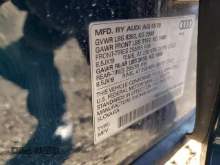 2020 Audi Q7 Premium with VIN WA1AJAF75LD011028, listed as a Copart auction lot 43251574 with 46,658 mi miles. Bid and sale history available at carsss.com. Image 13.