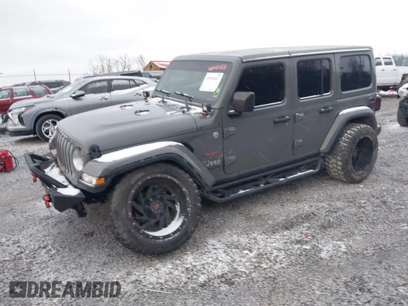 2019 Jeep Wrangler Unlimited Sahara with VIN 1C4HJXEG8KW533339, listed as a IAAI auction lot 40963653 with 69,202 mi miles and . Bid and sale history available at DreamBid. Image 17.