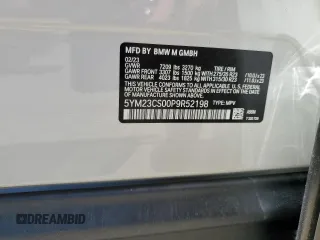 2023 BMW XM z VIN 5YM23CS00P9R52198, wystawiony jako Copart lot #57953684 z przebiegiem 5428 mil mil oraz Szkody całkowita. Historia ofert i sprzedaży dostępna na DreamBid. Obrazek 13.