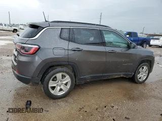 2022 Jeep Compass Latitude с VIN 3C4NJCBB4NT174893, выставлен на аукционе Copart как лот 55798225 с пробегом 76 921 миль миль и Списание • Salvage title. История ставок и продаж доступна на DreamBid. Изображение 3.