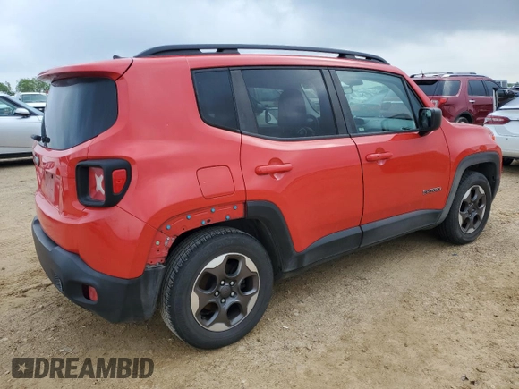 2017 Jeep Renegade Sport with VIN ZACCJAAB4HPF66247, listed as a Copart auction lot 54587595 with 142,264 mi miles and Salvage title. Bid and sale history available at DreamBid. Image 3.
