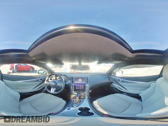 2018 Infiniti Q60 Luxe with VIN JN1EV7EL8JM390331, listed as a Copart auction lot 57862095 with 54,676 mi miles and Salvage title. Bid and sale history available at DreamBid. Image 14.