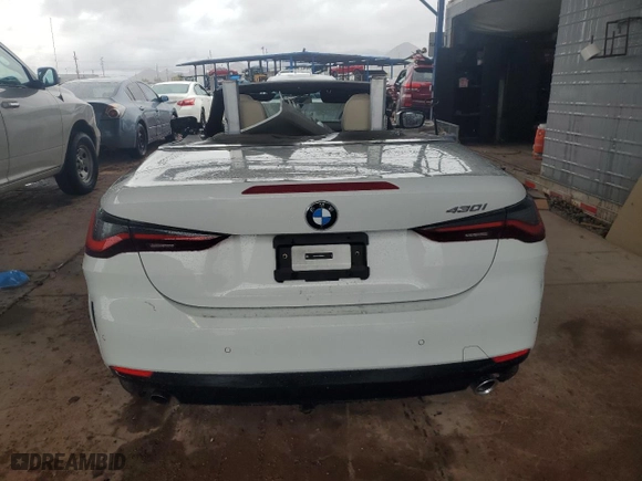 2025 BMW 4 Series 430i with VIN WBA33DB03SCS40361, listed as a Copart auction lot 48397335 with 3,949 mi miles and Salvage Title. Bid and sale history available at carsss.com. Image 6.