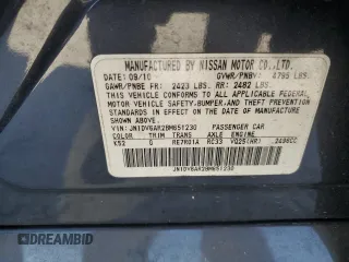 2011 Infiniti G25 x with VIN JN1DV6AR2BM651230, listed as a Copart auction lot 83217714 with 110,920 mi miles and Salvage Title. Bid and sale history available at DreamBid. Image 12.