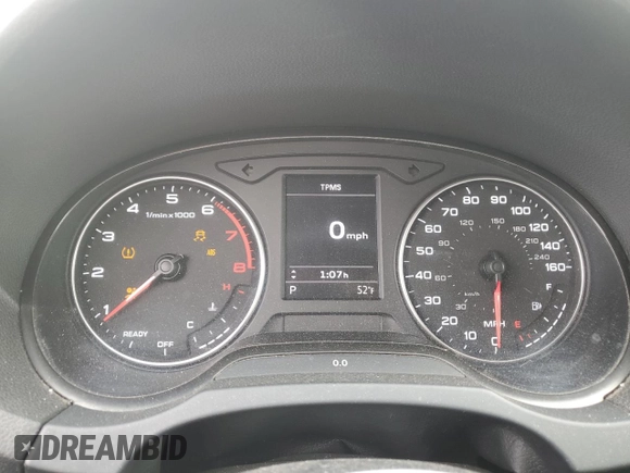 2016 Audi A3 Premium with VIN WAUB8GFF3G1050351, listed as a Copart auction lot 52283705 with Not Provided miles and Salvage Title. Bid and sale history available at DreamBid. Image 9.
