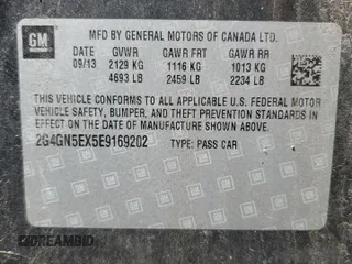 2014 Buick Regal Premium I with VIN 2G4GN5EX5E9169202, listed as a Copart auction lot 51361775 with 108,176 mi miles and Non Repairable. Bid and sale history available at carsss.com. Image 12.