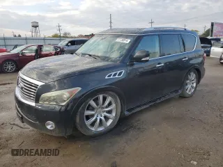 2011 Infiniti QX56 7-passenger with VIN JN8AZ2NE3B9002306, listed as a Copart auction lot 87739095 with 190,177 mi miles and Salvage title. Bid and sale history available at DreamBid. Image 1.