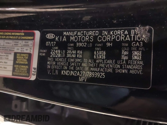 2018 Kia Soul with VIN KNDJN2A27J7893925, listed as a IAAI auction lot 41548667 with 73,592 mi miles. Bid and sale history available at carsss.com. Image 9.