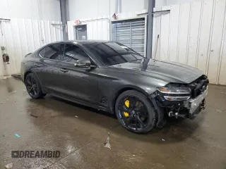 2023 Genesis G70 3.3T with VIN KMTG54TE2PU125150, listed as a Copart auction lot 47024885 with 21,529 mi miles and Salvage Title. Bid and sale history available at carsss.com. Image 4.