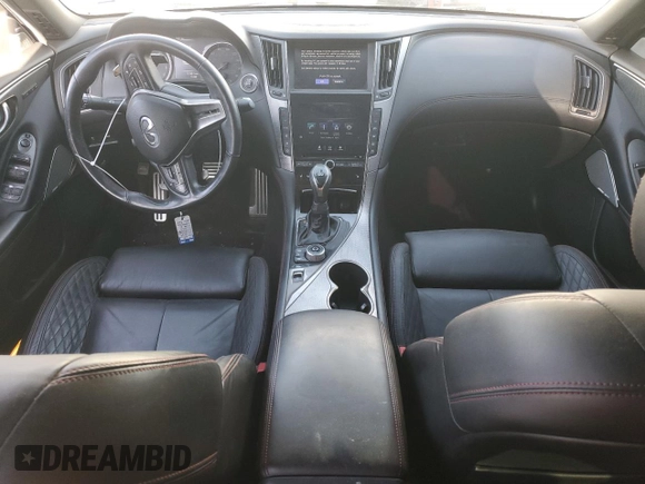 2018 Infiniti Q50 Red Sport 400 with VIN JN1FV7AP3JM461528, listed as a Copart auction lot 54928565 with 91,501 mi miles and Clean Title. Bid and sale history available at DreamBid. Image 8.