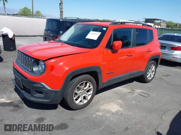 2015 Jeep Renegade Latitude with VIN ZACCJABT7FPC20455, listed as a IAAI auction lot 42250490 with 65,977 mi miles and . Bid and sale history available at DreamBid. Image 17.