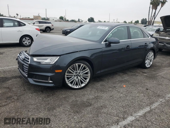 2019 Audi A4 Premium Plus z VIN WAUHMAF49KA010060, wystawiony jako Copart lot #59734185 z przebiegiem 44 891 mil mil oraz Szkoda całkowita • Salvage title. Historia ofert i sprzedaży dostępna na DreamBid. Obrazek 1.