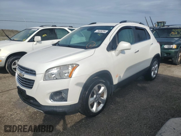 2015 Chevrolet Trax LTZ with VIN KL7CJTSBXFB229130, listed as a Copart auction lot 75636294 with 76,718 mi miles and Non Repairable. Bid and sale history available at carsss.com. Image 1.