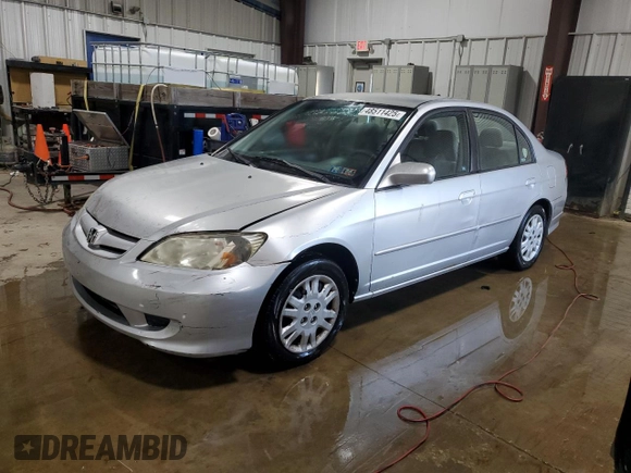 2005 Honda Civic LX with VIN 2HGES165X5H618584, listed as a Copart auction lot 48511425 with 209,342 mi miles and Salvage Title. Bid and sale history available at DreamBid. Image 1.