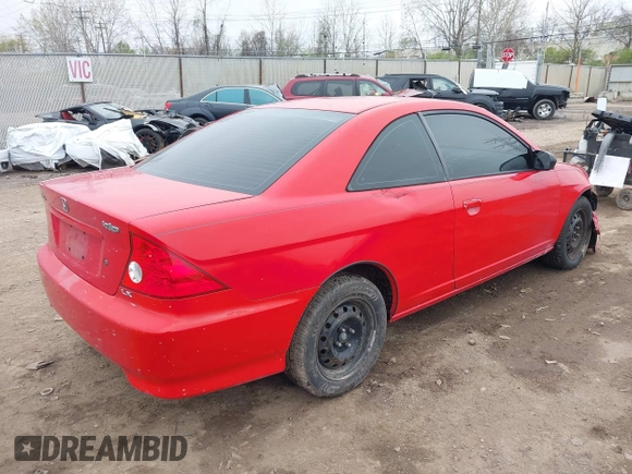 2005 Honda Civic Cpe LX with VIN 1HGEM22595L022293, listed as a IAAI auction lot 42008332 with 1 mi miles. Bid and sale history available at carsss.com. Image 4.
