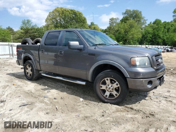 2008 Ford F-150 XLT with VIN 1FTPW14558FA98461, listed as a Copart auction lot 55632555 with 171,220 mi miles and Salvage title. Bid and sale history available at DreamBid. Image 4.