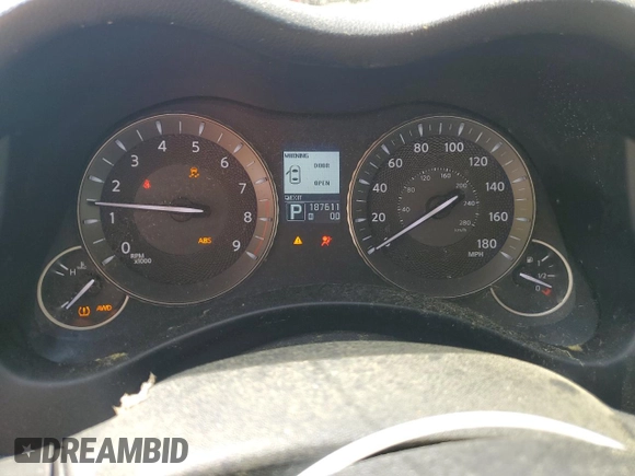 2012 Infiniti M37 with VIN JN1BY1AR6CM390879, listed as a Copart auction lot 51152655 with 187,611 mi miles and Salvage Title. Bid and sale history available at carsss.com. Image 9.